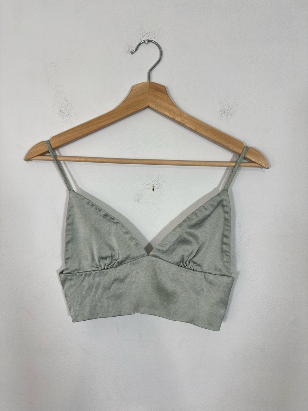 Zara Women's Bralette Crop Top Medium Sage Green Rave Concert Festival Party